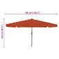 Preview: Gartenumbrella mit LED-Lichtern ø395x245 cm Terracotta