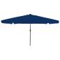 Preview: ARDEBO.de - Gartenparasol mit LED-Lichtern Ø395x245 cm Azurblau