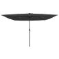 Preview: ARDEBO.de - Quadratischer Gartenparasol mit LED-Lichtern 295x245 cm in Anthrazit