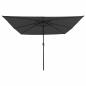 Preview: Quadratischer Gartenparasol mit LED-Lichtern 295x245 cm in Anthrazit