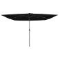 Preview: ARDEBO.de - Gartenparasol Quadrat mit LED-Leuchten 295x245 cm Schwarz