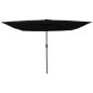 Preview: Gartenparasol Quadrat mit LED-Leuchten 295x245 cm Schwarz