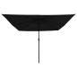 Preview: Gartenparasol Quadrat mit LED-Leuchten 295x245 cm Schwarz
