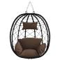Preview: Hängender Eierstuhl Korb ohne Ständer Kaffee Poly Rattan