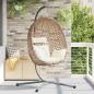 Preview: ARDEBO.de - Hängendes Ei-Stuhl Poly-Rattan 104 x 100 x 191 cm Hellcreme
