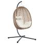 Preview: Hängendes Ei-Stuhl Poly-Rattan 104 x 100 x 191 cm Hellcreme