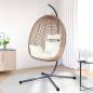 Preview: Hängendes Ei-Stuhl Poly-Rattan 104 x 100 x 191 cm Hellcreme