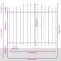 Preview: Gartenzaun mit Bogenoberseite Grau 1,7x1,5 m aus Stahl