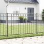 Preview: ARDEBO.de - Zaunpaneele mit Kreis Grau Stahl 1,7 x 0,8 m Robust Zaunpanel