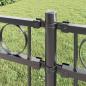 Preview: Zaunpaneele mit Kreis Grau Stahl 1,7 x 0,8 m Robust Zaunpanel