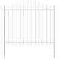 Preview: Gartenzaun mit Bogenoberteil Weiß 1,7x1,25 m aus Stahl