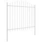 Preview: Gartenzaun mit Bogenoberteil Weiß 1,7x1,25 m aus Stahl