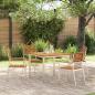 Preview: ARDEBO.de - Set von  Gartenstühlen Naturbraun und Silber