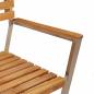 Preview: Stapelbare Gartenstühle 2 Stück Massivholz Teak und Stahl
