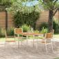 Preview: ARDEBO.de - Gartenstühle Set Silber Massivholz Akazie Standard Langlebig