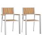 Preview: Gartenstühle Set Silber Teakholz Standard Ergonomisch