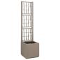 Preview: ARDEBO.de - Gartenpflanzer mit Rankgitter, hellbraun, 36x36x140 cm, PP
