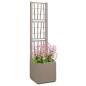 Preview: Gartenpflanzer mit Rankgitter, hellbraun, 36x36x140 cm, PP