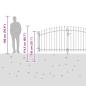 Preview: Gartentor mit Spitzen-Doppeltor Grau 125x300 cm Stahl