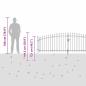 Preview: Gartentor mit Spear Top Doppelt schwenkbar Grau 100x400 cm Stahl