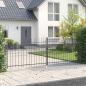 Preview: ARDEBO.de - Gartentor mit Spear Top Doppelschwing Grau 125x400 cm Stahl