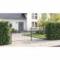 Preview: Gartentor mit Spear Top Doppelschwing Grau 125x400 cm Stahl