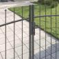Preview: Gartentor mit Spear Top Doppelschwing Grau 125x400 cm Stahl