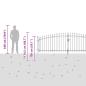 Preview: Gartentor mit Spear Top Doppelschwing Grau 125x400 cm Stahl