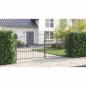 Preview: Gartentor mit Spear Top Doppelt schwenkbar Grau 175x400 cm Stahl