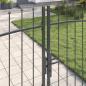 Preview: Gartentor mit Spear Top Doppelt schwenkbar Grau 175x400 cm Stahl