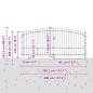 Preview: Gartentor mit Spear Top Doppelt schwenkbar Grau 175x400 cm Stahl