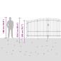Preview: Gartentor mit Spear Top Doppelt schwenkbar Grau 175x400 cm Stahl