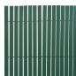 Preview: Doppelseitiger Gartenzaun PVC 150x500 cm Grau Grün Kunststoff