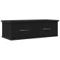 Preview: Wandmontiertes Schubladenregal Schwarz Eiche 60x26x18,5cm Holzwerkstoff