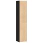 Preview: Bücherregal Modular Schwarz Eiche 36x30x171 cm Holzwerkstoff