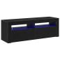Preview: TV-Schrank mit LED Schwarz Eiche 120x35x40 cm Holzwerkstoff