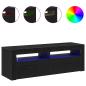 Preview: TV-Schrank mit LED Schwarz Eiche 120x35x40 cm Holzwerkstoff