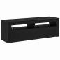 Preview: TV-Schrank mit LED Schwarz Eiche 120x35x40 cm Holzwerkstoff
