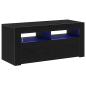 Preview: TV-Schrank mit LED Schwarz Eiche 90x35x40 cm Holzwerkstoff