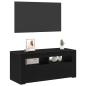 Preview: TV-Schrank mit LED Schwarz Eiche 90x35x40 cm Holzwerkstoff