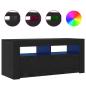 Preview: TV-Schrank mit LED Schwarz Eiche 90x35x40 cm Holzwerkstoff