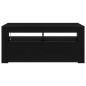 Preview: TV-Schrank mit LED Schwarz Eiche 90x35x40 cm Holzwerkstoff