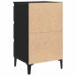 Preview: Nachttisch mit Metallbeinen Schwarz Eiche 40x35x69 cm