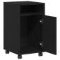 Preview: Sideboard mit Rollen aus schwarzem Eichenholz 33x38x60 cm aus Holzwerkstoff
