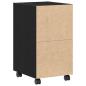Preview: Sideboard mit Rollen aus schwarzem Eichenholz 33x38x60 cm aus Holzwerkstoff