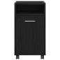 Preview: Sideboard mit Rollen aus schwarzem Eichenholz 33x38x60 cm aus Holzwerkstoff