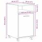 Preview: Sideboard mit Rollen aus schwarzem Eichenholz 33x38x60 cm aus Holzwerkstoff