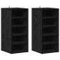 Preview: Schuhschrank 2er Set Schwarz Eiche 32x35x70 cm Holzwerkstoff