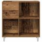 Preview: ARDEBO.de - Record Cabinet Schwarz Eiche 84,5x38x89 cm Ingenieured Holz