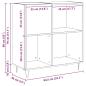 Preview: Record Cabinet Schwarz Eiche 84,5x38x89 cm Ingenieured Holz